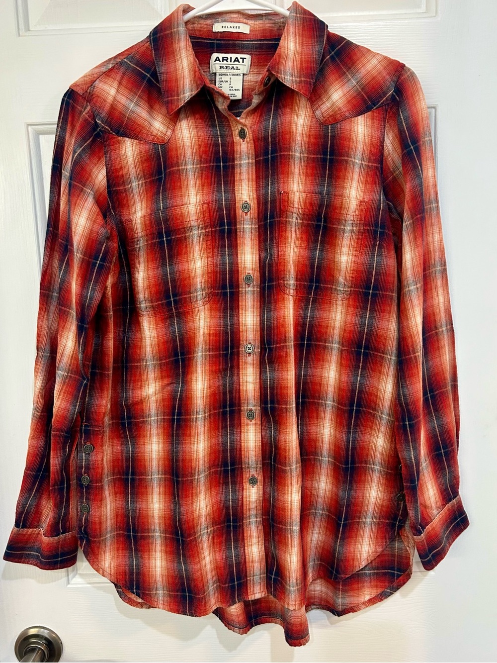 Ariat REAL Billie Rae Plaid Western Button Up Shirt Women's S Relaxed